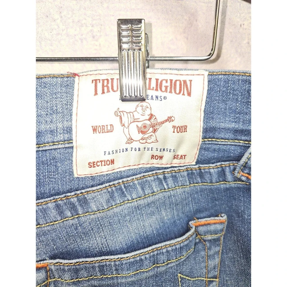 True Religion Men's Geno Slim Fit Straight Jeans, Size 34x32 Y2k